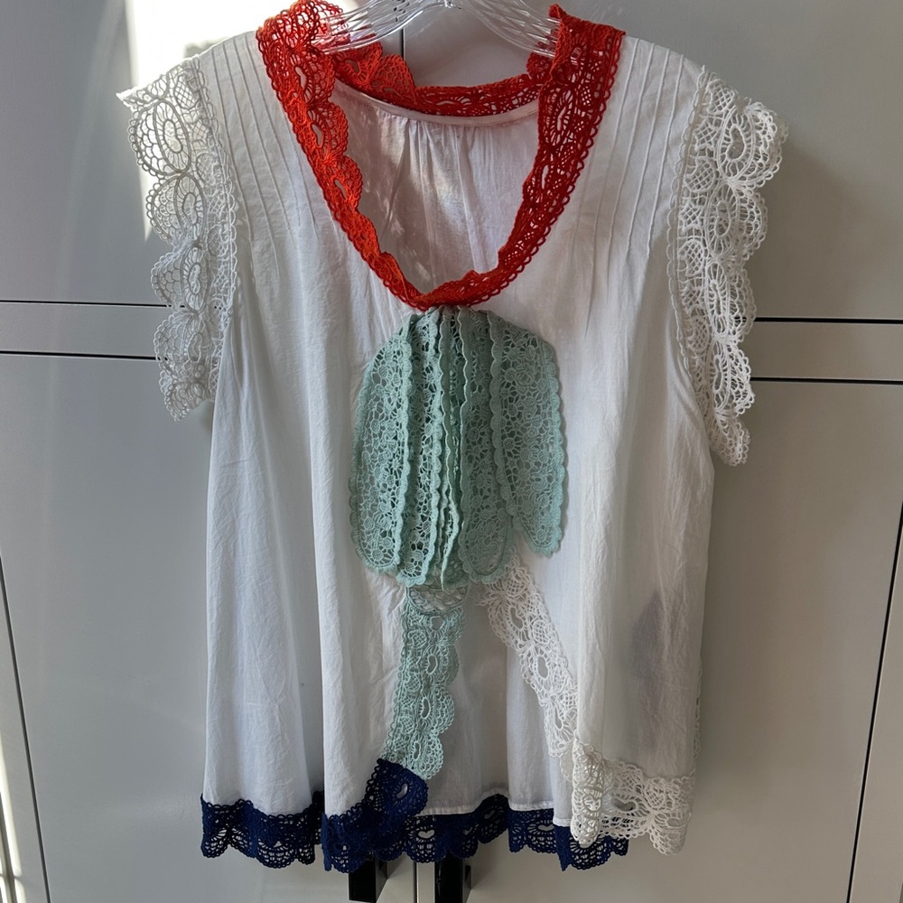 Tsumori Chisato Cream Top with Unique Design